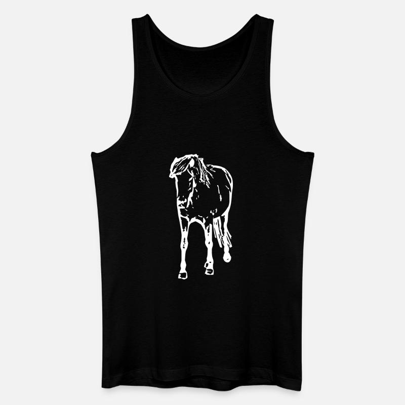 Pferde T-shirt Geschenk Reiter  - Männer Bio Tank Top - Schwarz