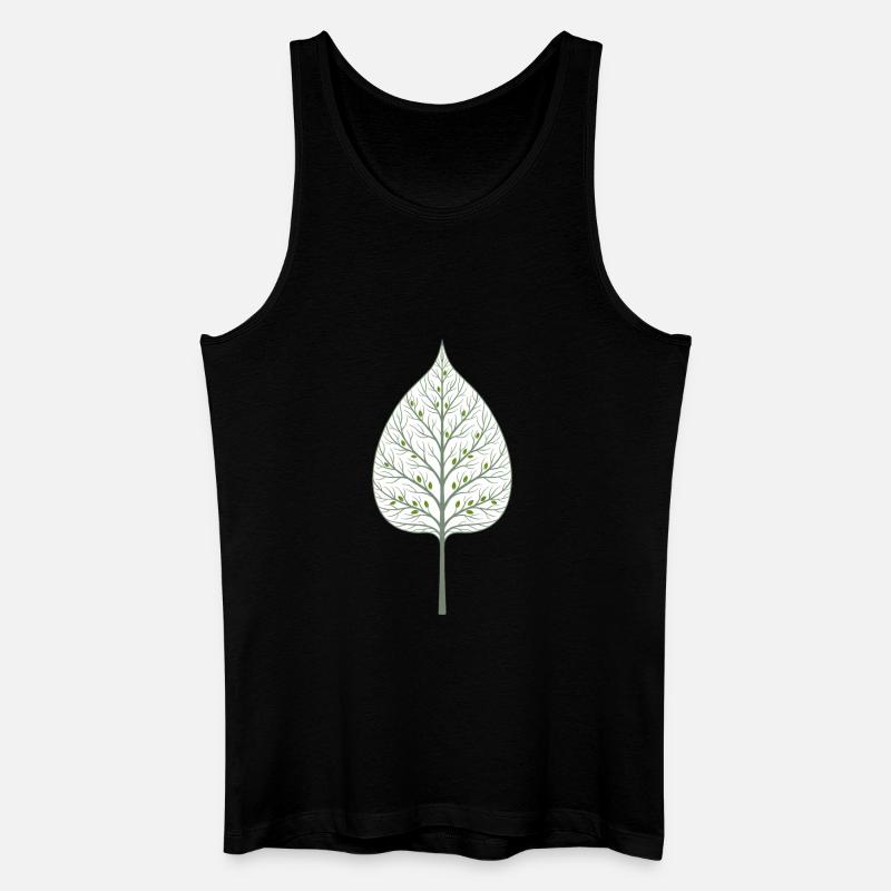 Verborgener Baum im Blatt - Männer Bio Tank Top - Schwarz
