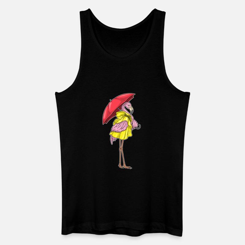 Flamingo Regenschirm - Männer Bio Tank Top - Schwarz