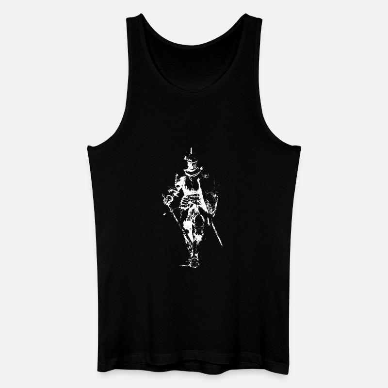Noir-Ritter-Silhouette - Männer Bio Tank Top - Schwarz