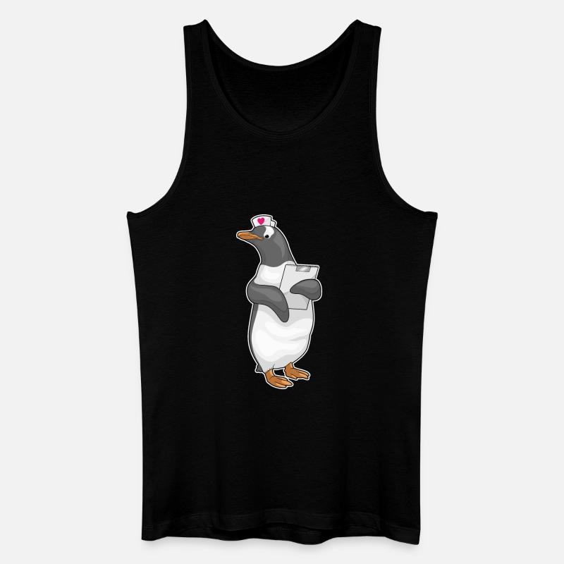 Pinguin Krankenschwester Stethoskope - Männer Bio Tank Top - Schwarz