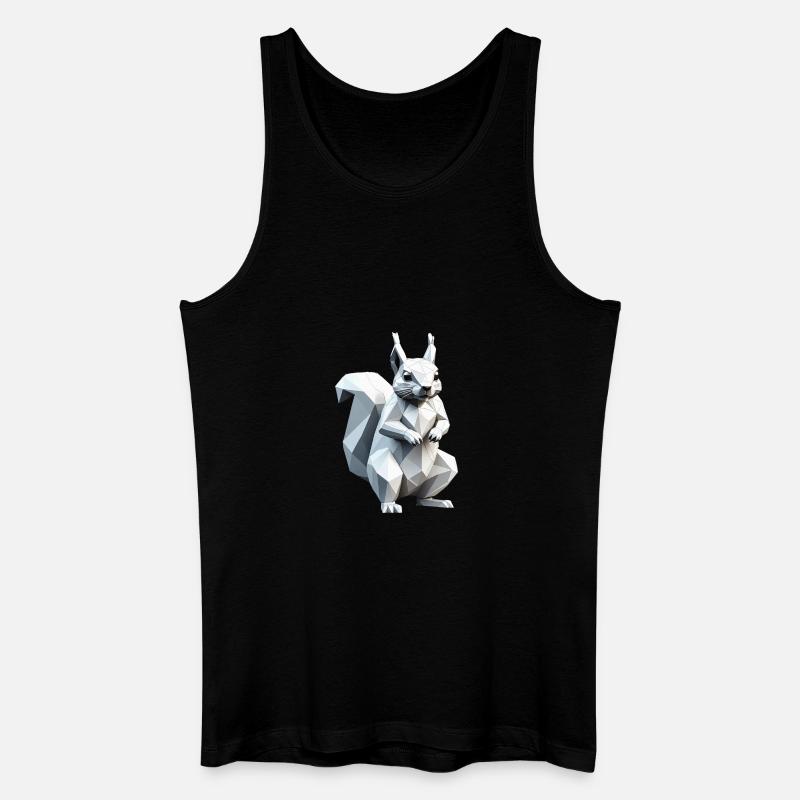 Squirrel - Cute Low Polygon Design - Men’s Organic Tank Top - black