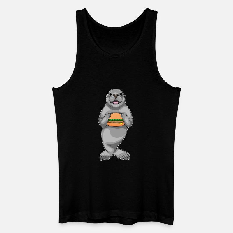 Hamburger au phoque - Débardeur bio Homme - noir