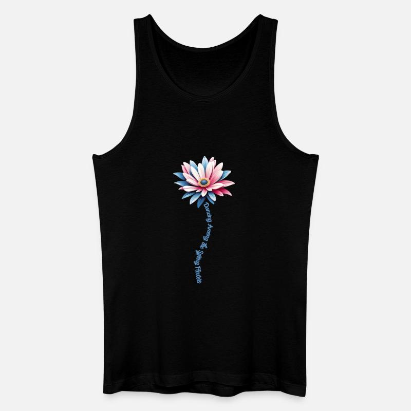 Frühlingsblüten-Tanz - Männer Bio Tank Top - Schwarz
