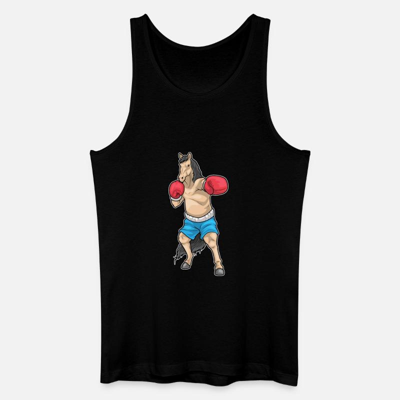 Pferd Boxer Boxhandschuhe Boxen - Männer Bio Tank Top - Schwarz