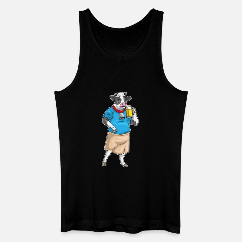 Kuh Bier - Männer Bio Tank Top - Schwarz