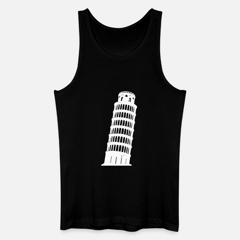 Pisa Turm Silhouette Monochrom - Männer Bio Tank Top - Schwarz