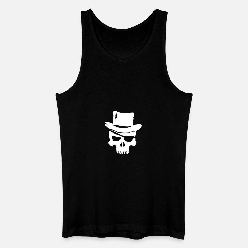 skull pirate hat - Männer Bio Tank Top - Schwarz