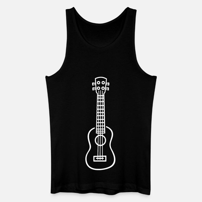Ukulele Line Art - Männer Bio Tank Top - Schwarz