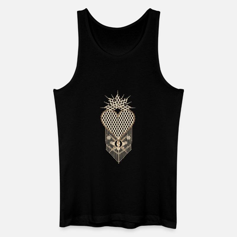 Macramé heart with filigree knot patterns - Men’s Organic Tank Top - black