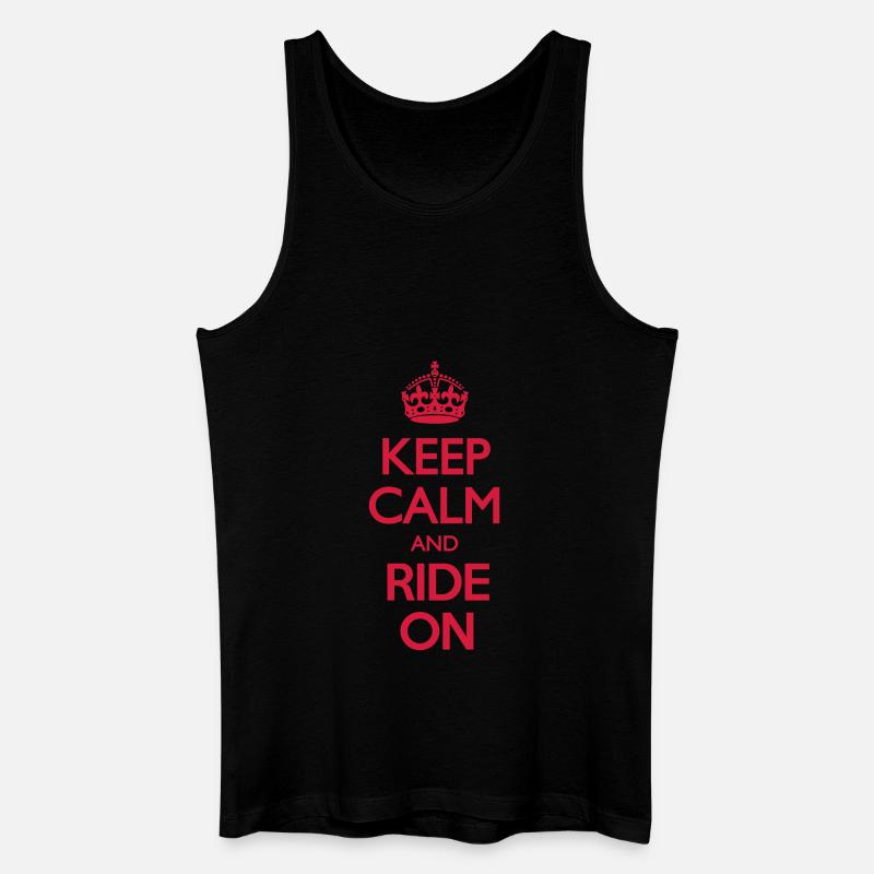 Keep Calm and Ride On - Männer Bio Tank Top - Schwarz