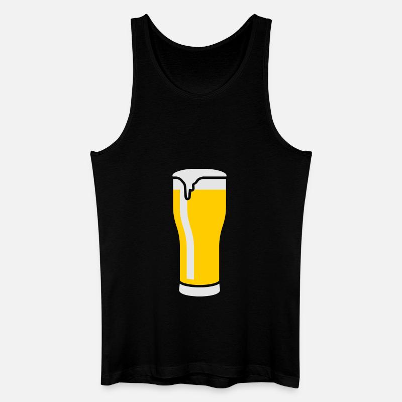 bier_glas_2c - Männer Bio Tank Top - Schwarz