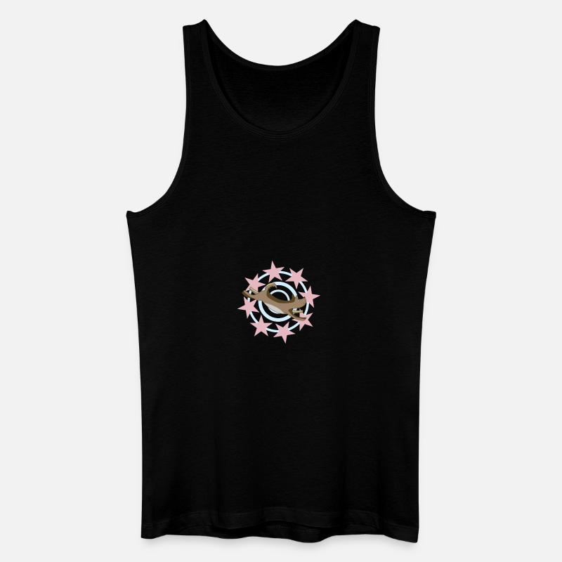 Emmana mit rosa Sternen - Männer Bio Tank Top - Schwarz