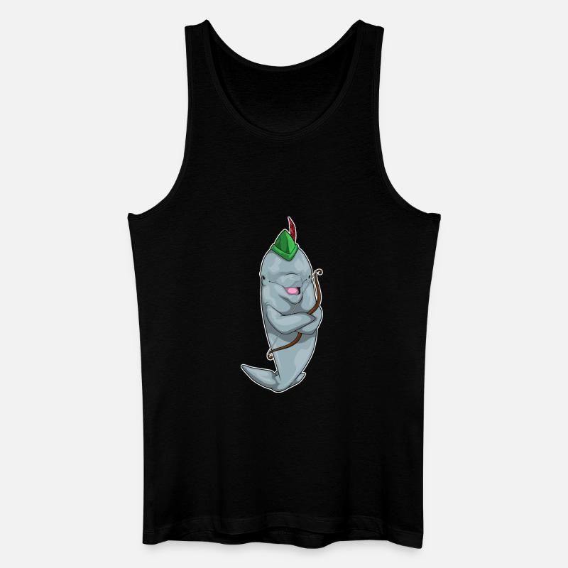 Delfin Bogenschütze Bogen - Männer Bio Tank Top - Schwarz
