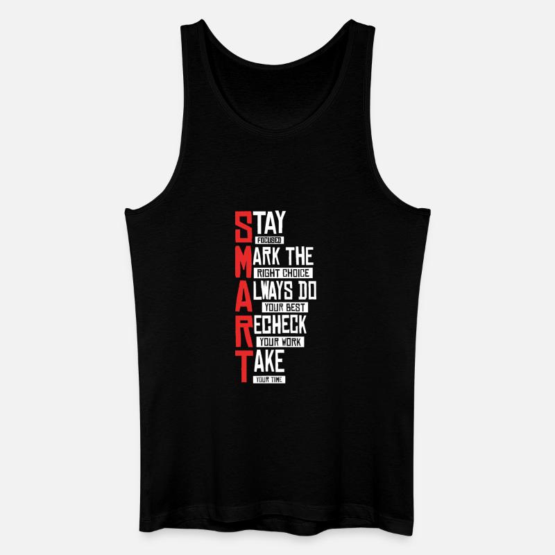 Fettgedruckter SMART Typografie-Stack - Männer Bio Tank Top - Schwarz