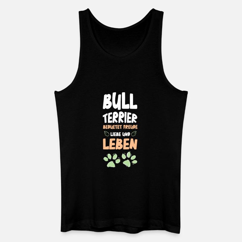 Bull Terrier Liebe Leben - Männer Bio Tank Top - Schwarz