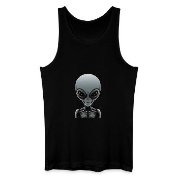 Grauer Außerirdischer - Männer Bio Tank Top - Schwarz - Vorne