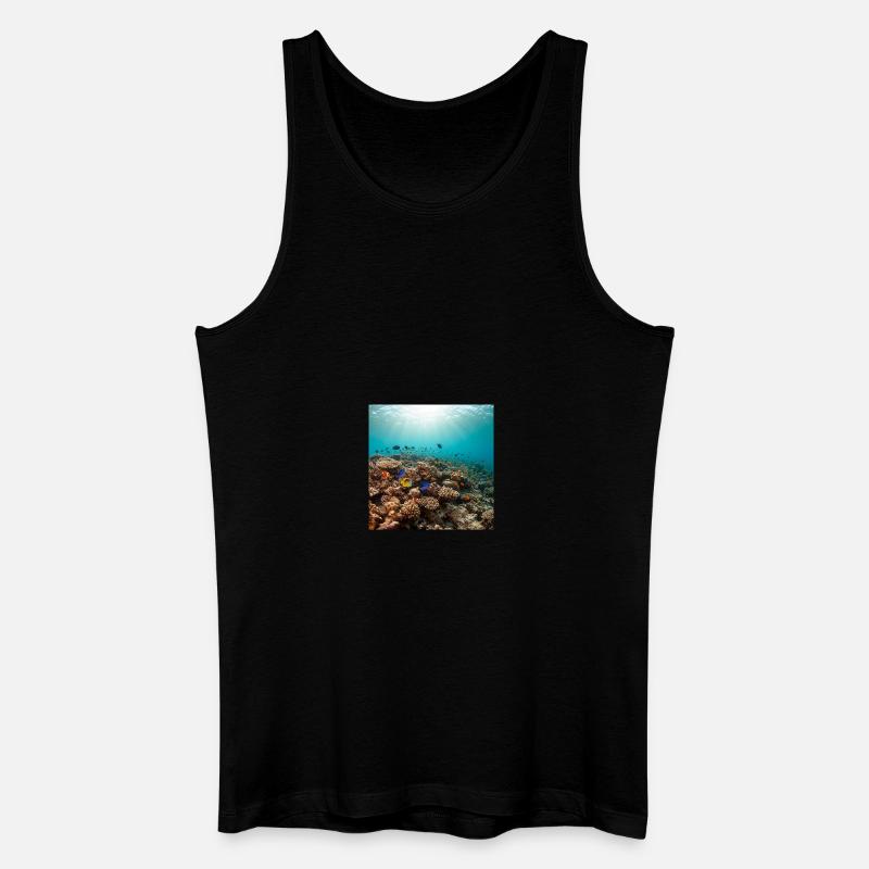 Korallenriff - Männer Bio Tank Top - Schwarz