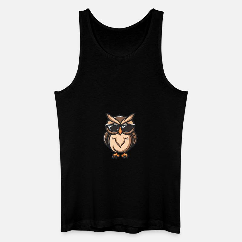 Eule Cool Tier - Männer Bio Tank Top - Schwarz