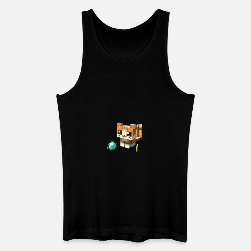 Pixel-Katze - Männer Bio Tank Top - Schwarz