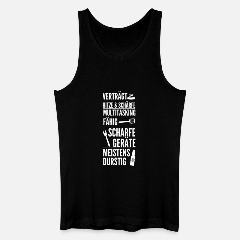 Vertragt Hitze & Schärfe – Grill Spruch Design - Männer Bio Tank Top - Schwarz