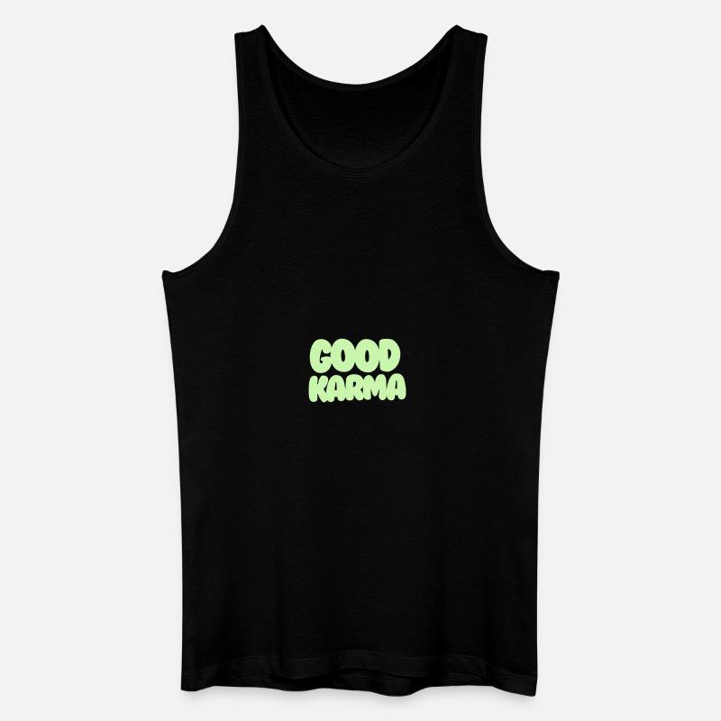 Good Karma light green - Männer Bio Tank Top - Schwarz