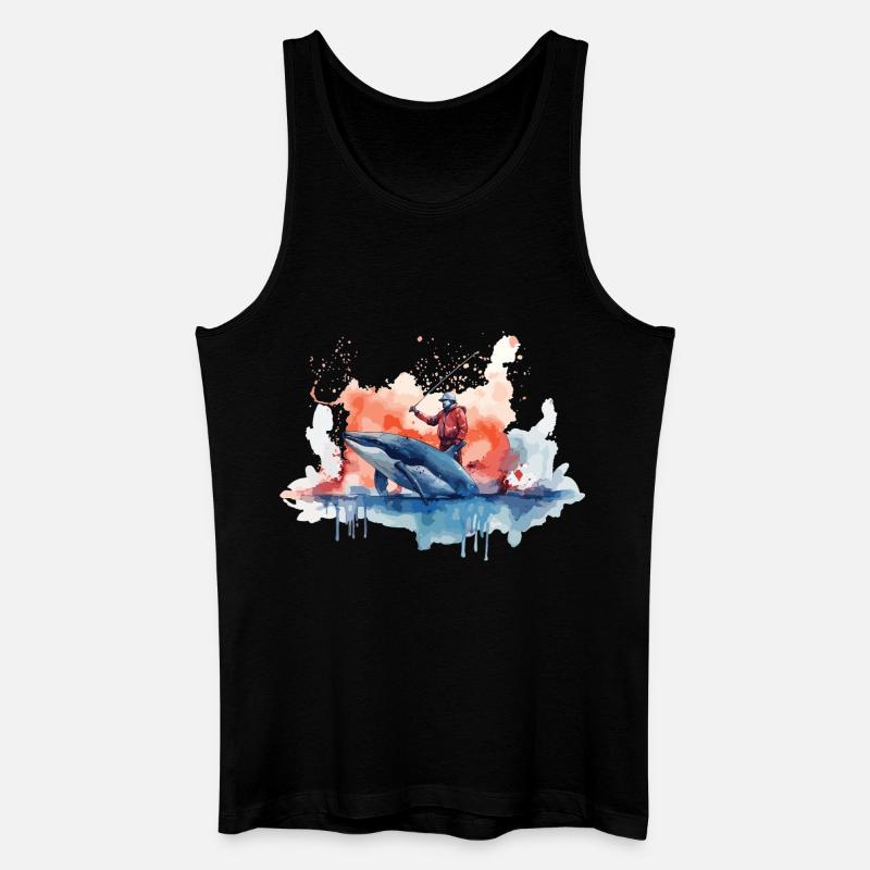 aquarell Wal - Männer Bio Tank Top - Schwarz