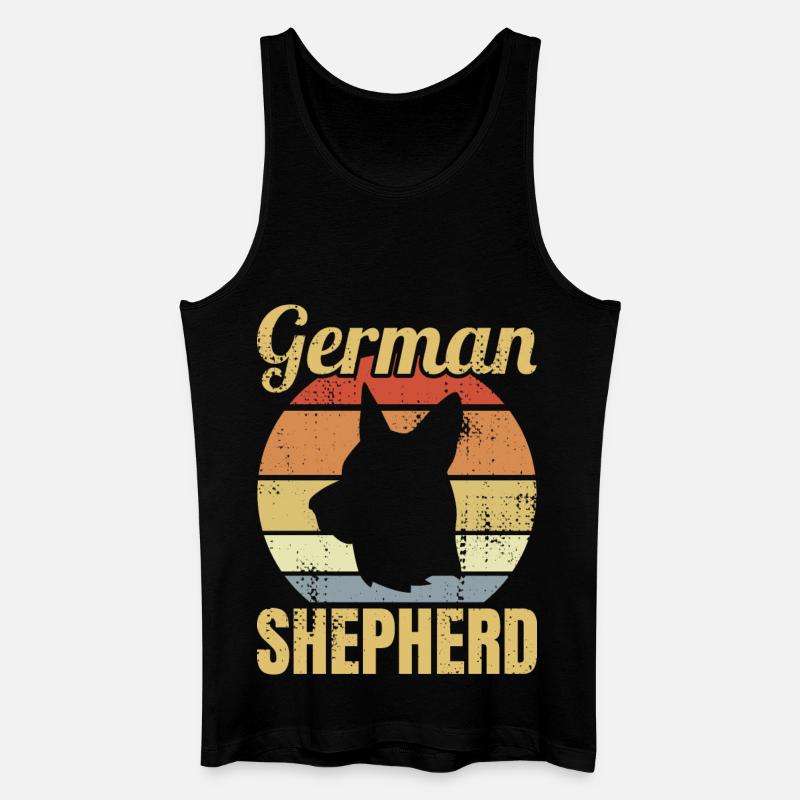 Retro Schäferhund - Männer Bio Tank Top - Schwarz
