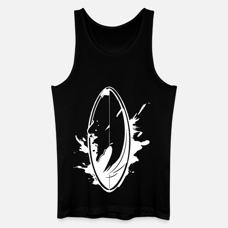 Surfbrett Graffiti - Männer Bio Tank Top - Schwarz