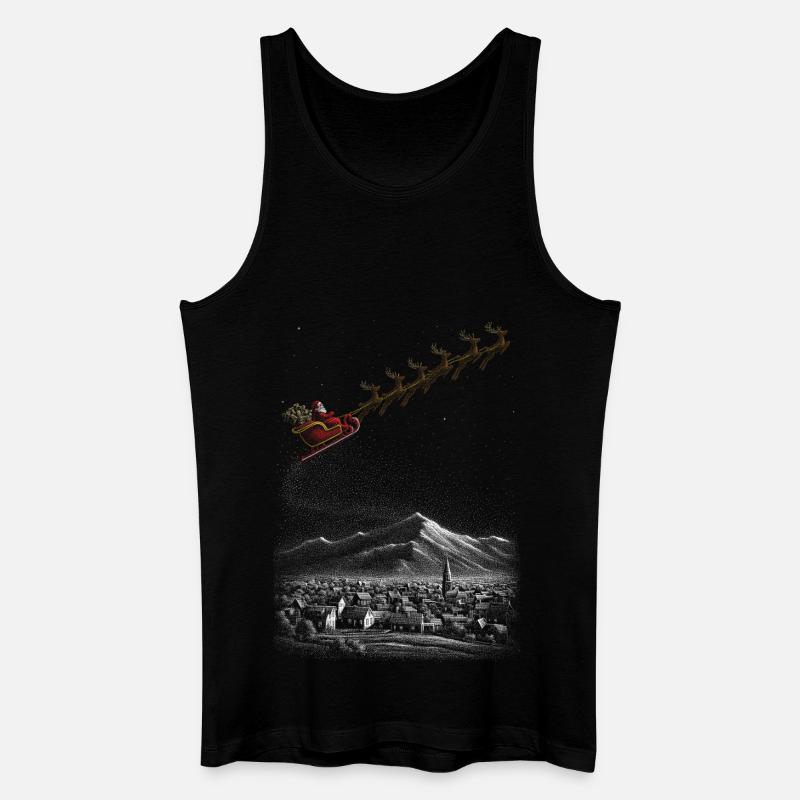 Sternen-Schlittenfahrt im Winterschnee - Männer Bio Tank Top - Schwarz