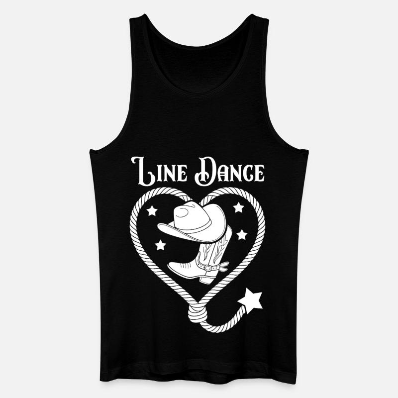 Line Dance Herz Lasso - Männer Bio Tank Top - Schwarz