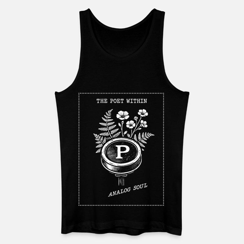 Der Poet In Dir. Analog Seele - Männer Bio Tank Top - Schwarz
