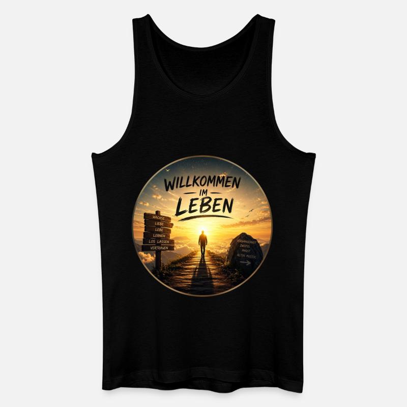 Willkommen im Leben Lebensweg - Männer Bio Tank Top - Schwarz