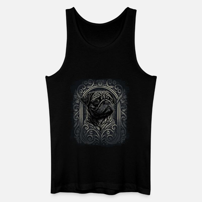 Kleiner Mops - Männer Bio Tank Top - Schwarz