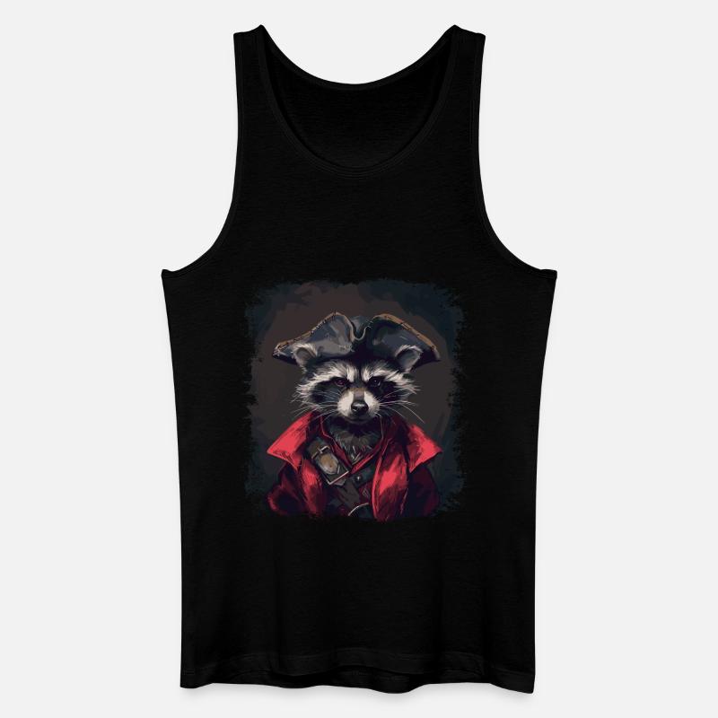 Waschbär Pirat - Männer Bio Tank Top - Schwarz