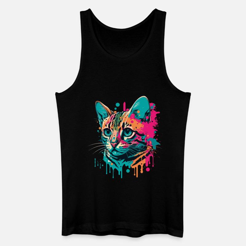 Coole Katze - Männer Bio Tank Top - Schwarz
