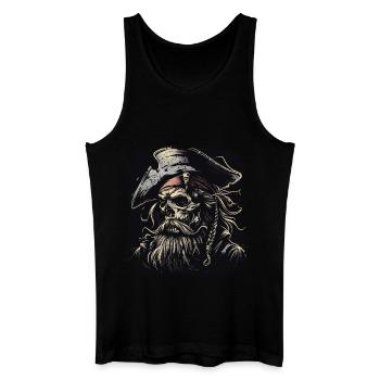 Crâne de pirate - Débardeur bio Homme - noir - Devant