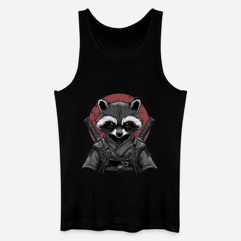 Waschbär Ninja - Männer Bio Tank Top - Schwarz