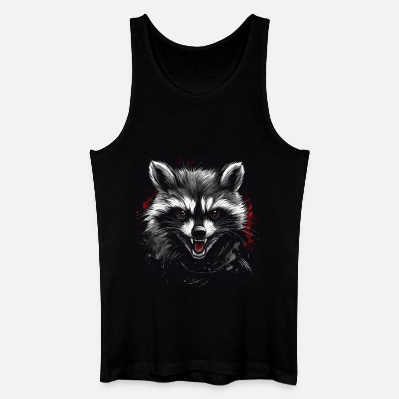 Wütender Waschbär - Männer Bio Tank Top - Schwarz