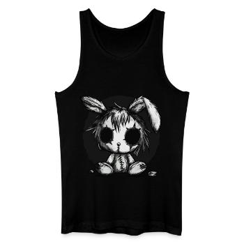 Mignon lapin effrayant - Débardeur bio Homme - noir - Devant