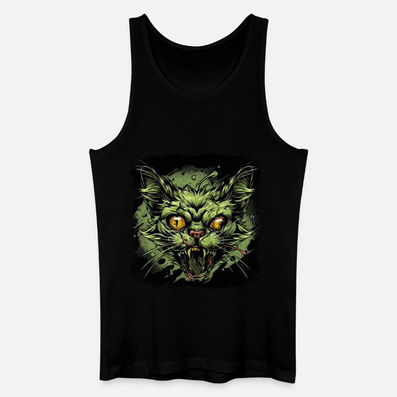 Zombie Katze - Männer Bio Tank Top - Schwarz