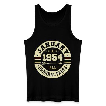 January 1954 - Geburtstag im Januar 1954 - Männer Bio Tank Top - Schwarz - Vorne