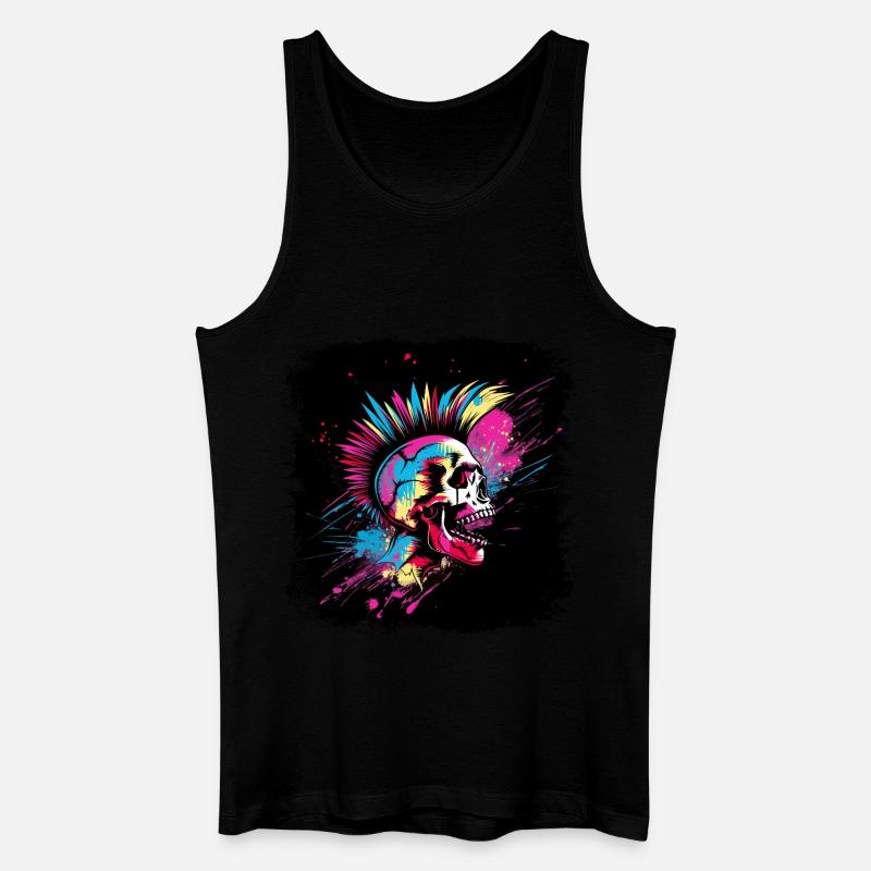Punk Zombie Mohawk - Männer Bio Tank Top - Schwarz