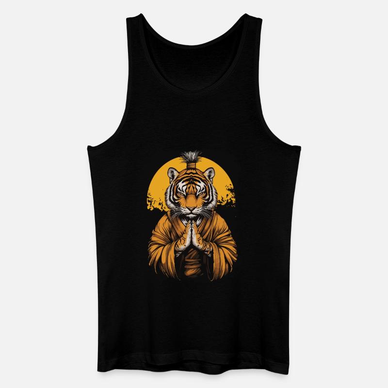 Tiger Mönch - Männer Bio Tank Top - Schwarz