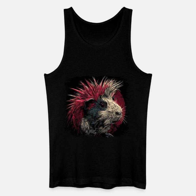 Meerschweinchen Punk - Männer Bio Tank Top - Schwarz