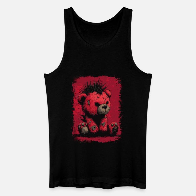 Niedlicher Punk Teddybär - Männer Bio Tank Top - Schwarz