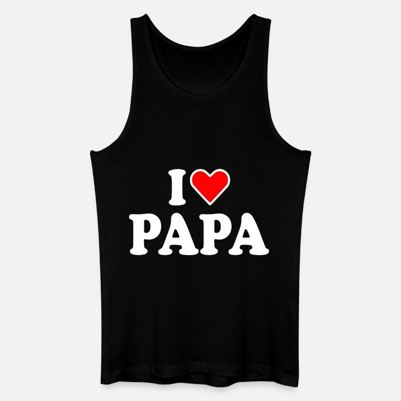 I love papa - Männer Bio Tank Top - Schwarz