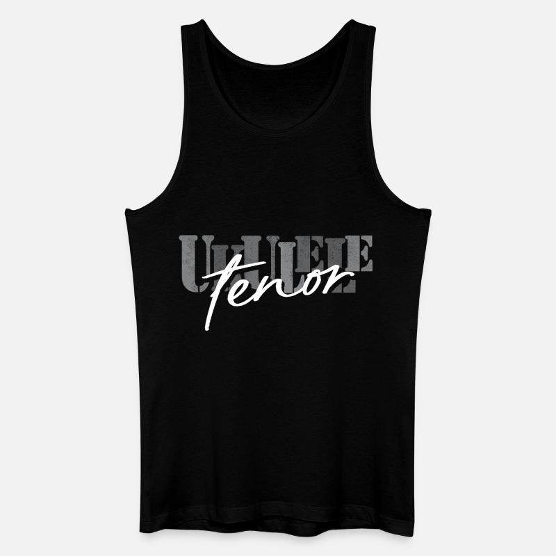 Tenor Ukulele schwarz weiß - Männer Bio Tank Top - Schwarz