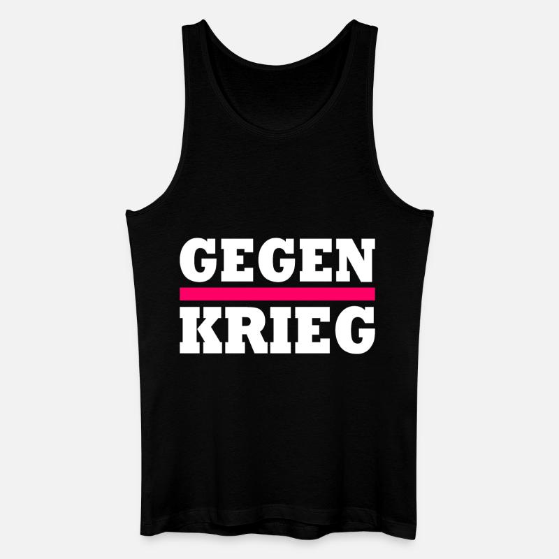 Gegen krieg - Männer Bio Tank Top - Schwarz