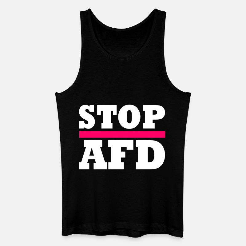 Stop afd - Männer Bio Tank Top - Schwarz